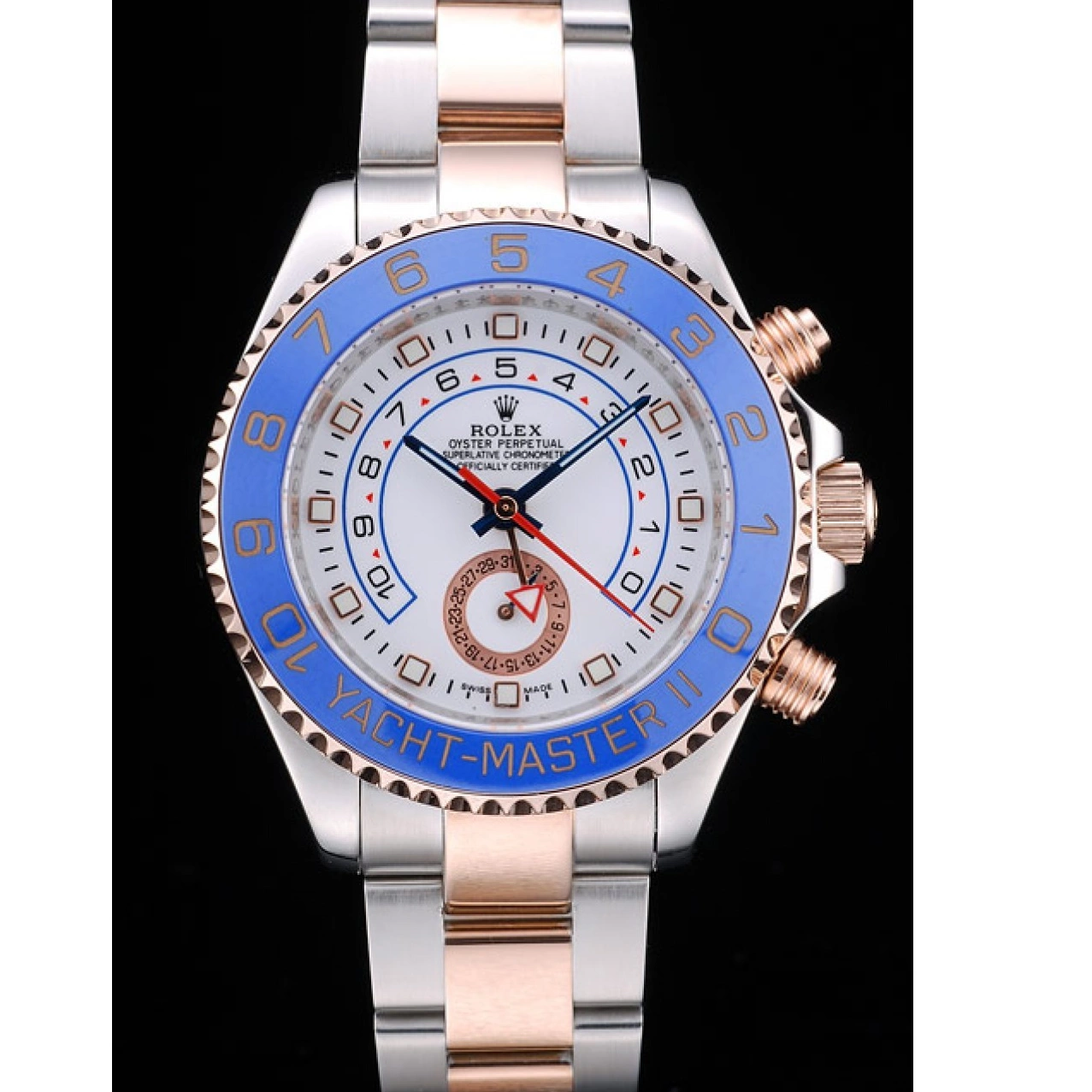 Aaa replica watch Dial Watch Rolex Ceramic Yachtmaster Bezel Blue White 0807